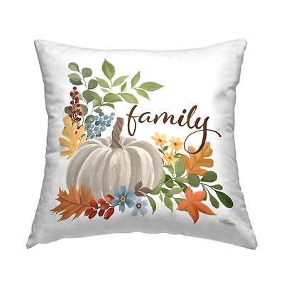 Stupell Industries Autumnal Family Pumpkin Decorative Printed Throw Pillow