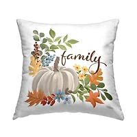 Stupell Industries Autumnal Family Pumpkin Decorative Printed Throw Pillow