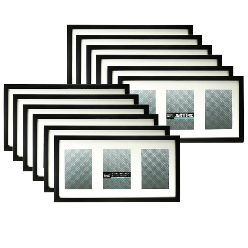 12 Pack: Black 3-Opening 5" x 7" Collage Frame with Mat, Aspect by Studio Décor®
