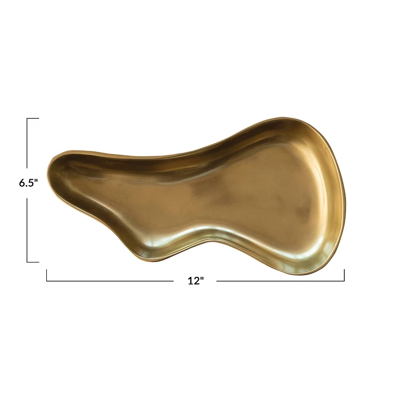 Hello Honey® 12" Gold Electroplated Aluminum Organic Shaped Tray