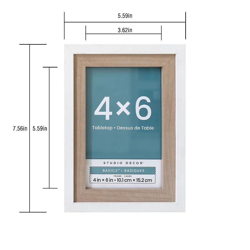 Basics™ 4" x 6" White & Natural Two-Tone Frame by Studio Décor®