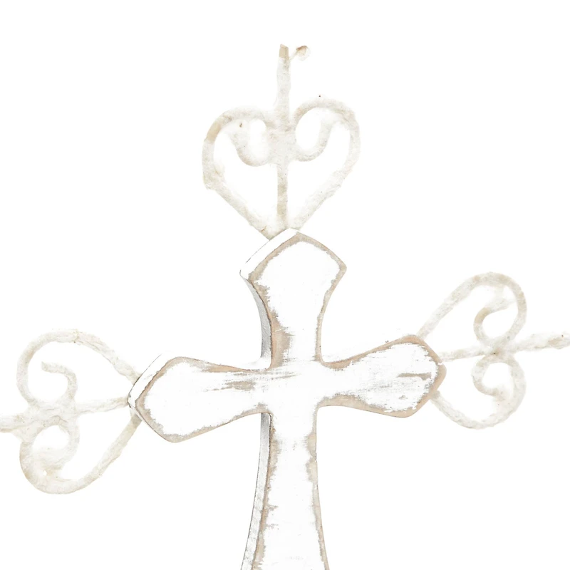 Brown Wood Contemporary Cross Sculpture Set