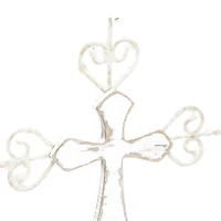 Brown Wood Contemporary Cross Sculpture Set