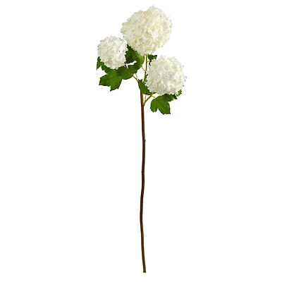 White Snowball Hydrangea Artificial Flower Stem, 2ct.