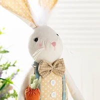 Glitzhome® 23"-32.75" Easter Fabric Boy Bunny with Telescoping Legs Figurine