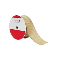 2.5" x 80ft. Faux Linen Shimmer Wired Jumbo Ribbon by Celebrate It®