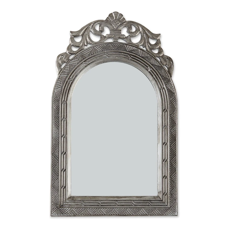 Arched-Top Antique Silver Wall Mirror