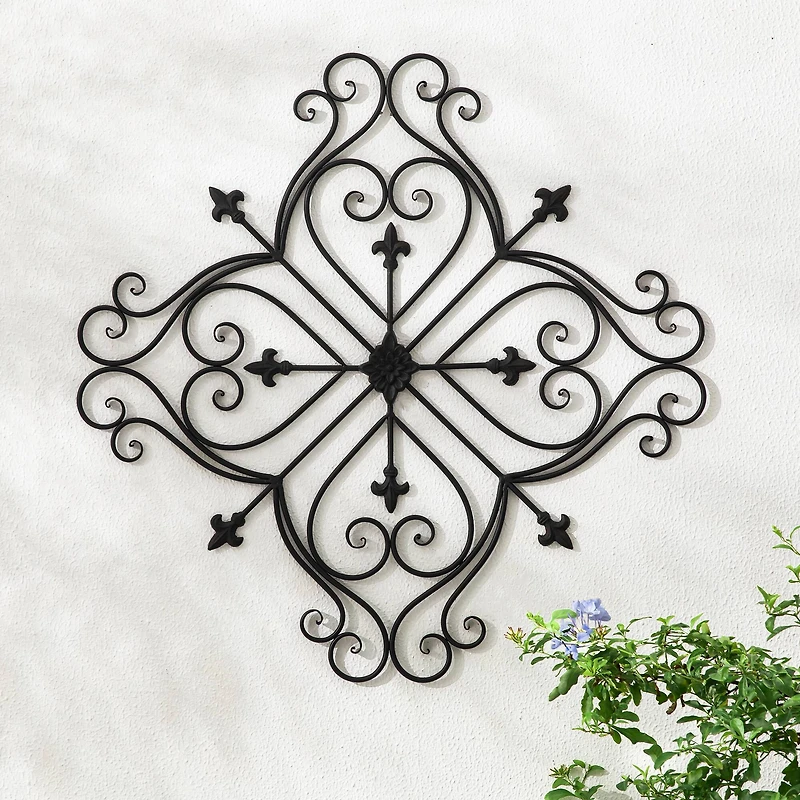 Glitzhome® 23.5" Traditional Iron Scroll Garden Wall Décor