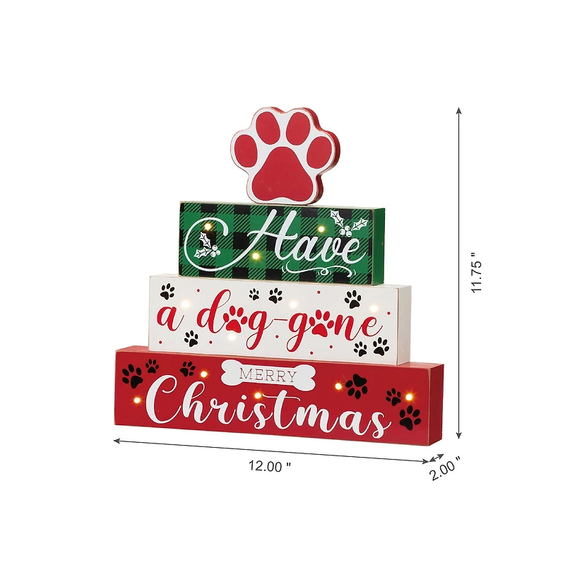 Glitzhome® 12" LED Lighted Pet Block Word Sign
