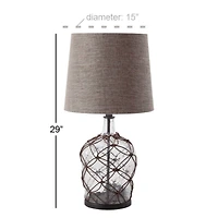 29" Brown Glass & Iron Coastal Table Lamp