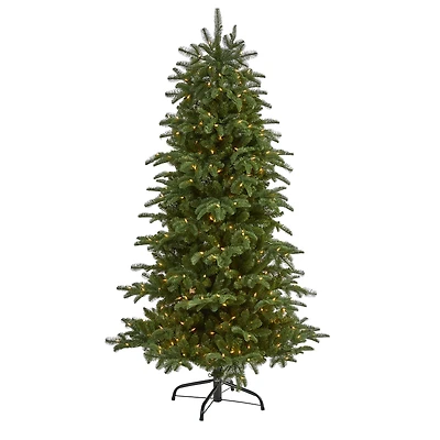 6ft. Pre-Lit South Carolina Fir Artificial Christmas Tree, Clear LED Lights