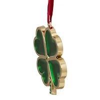 Green & Gold Luck of the Irish Clover Ornament