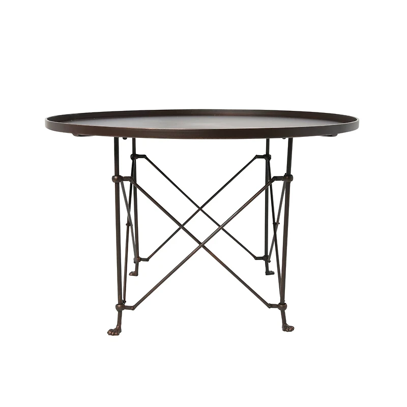 Hello Honey® 32" Rustic Bronze Round Metal Coffee Table