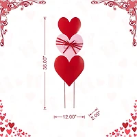 Glitzhome® 36" Set of 3 Valentine's Metal Stacked Heart Yard Stake