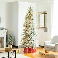 Glitzhome® Red 26" LED Merry Christmas Cutout Metal Tree Collar