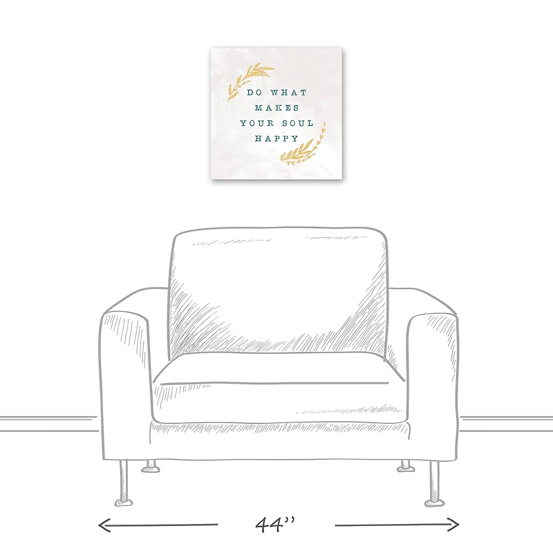 Do What Makes Your Soul Happy White 16" x 16" Canvas Wall Art