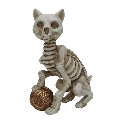 4.5" Skeleton Cat with Ball Tabletop Décor by Ashland®