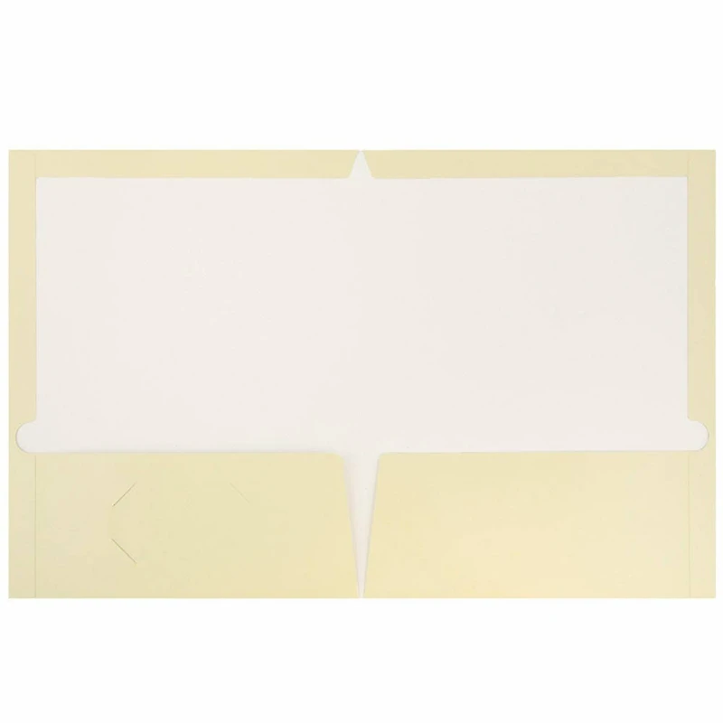 JAM Paper 9.5" x 11.5" Glossy Ivory 2 Pocket School Presentation Folders, 12ct.
