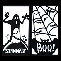 16" Black Halloween Ghost Lantern