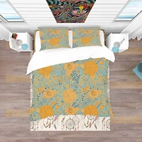 Designart 'Flower Pattern Botanic Texture' Bohemian & Eclectic Bedding Set