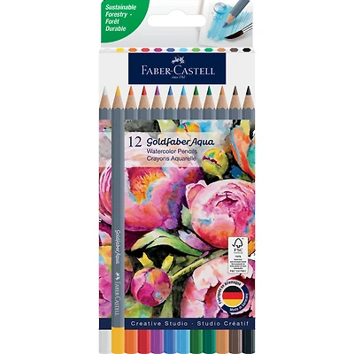 Faber-Castell® Goldfaber Aqua 12 Color Basic Watercolor Pencil Set