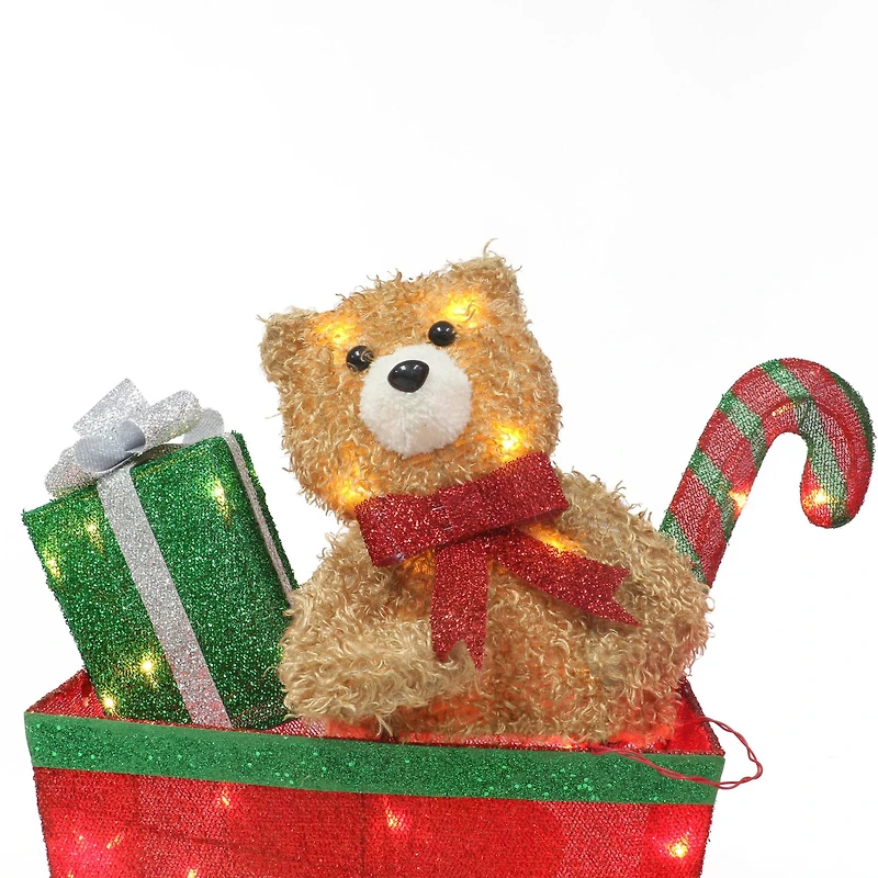 6ft Lighted Outdoor Wire Frame Train with Presents