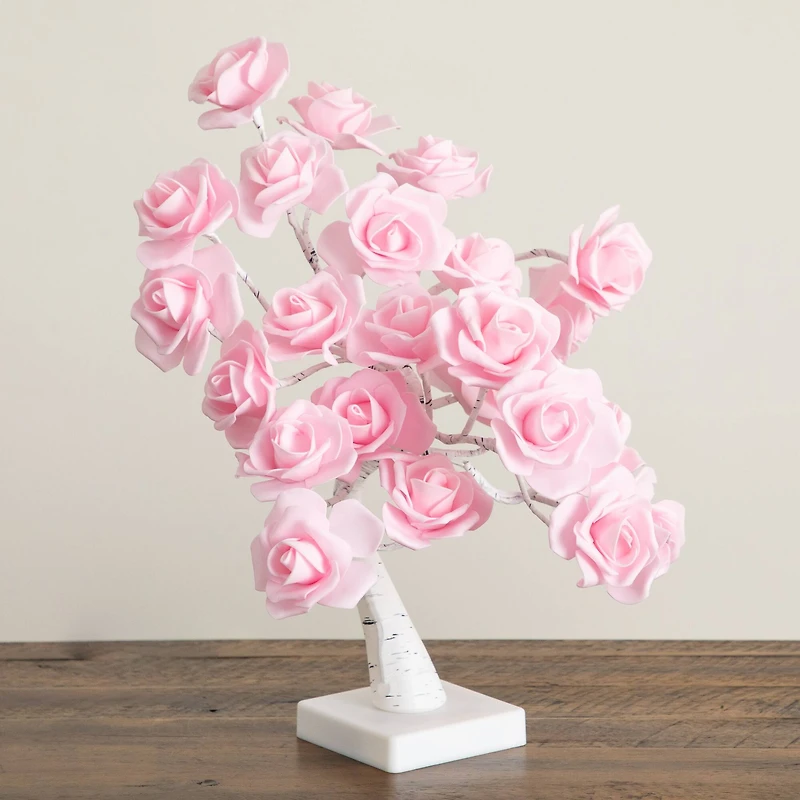2ft. Pre-Lit Artificial Valentine's Day Twig Tree with 24 Rose Shaped LED Lights