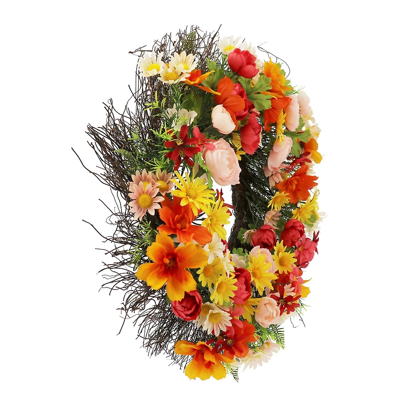 22" Pink, Red, & Yellow Ranunculus Wreath by Ashland®