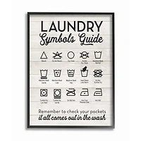Stupell Industries Laundry Symbols Guide Framed Wall Art