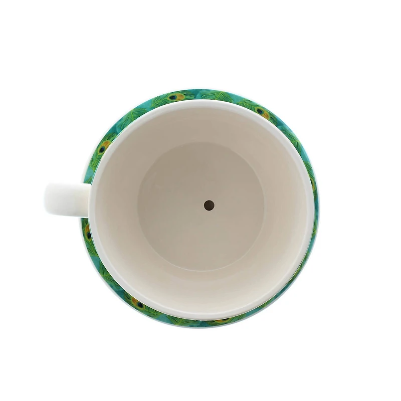 4.5'' Peacock Feather Teacup Planter