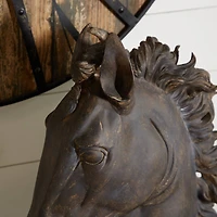 25" Brown Polystone Traditional Horse Sculpture