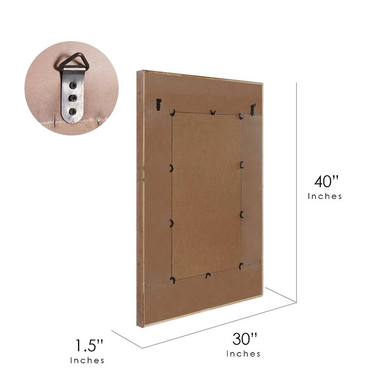 Natural Whitewash Wood Farmhouse Wall Accent Mirror - 30" x 40"