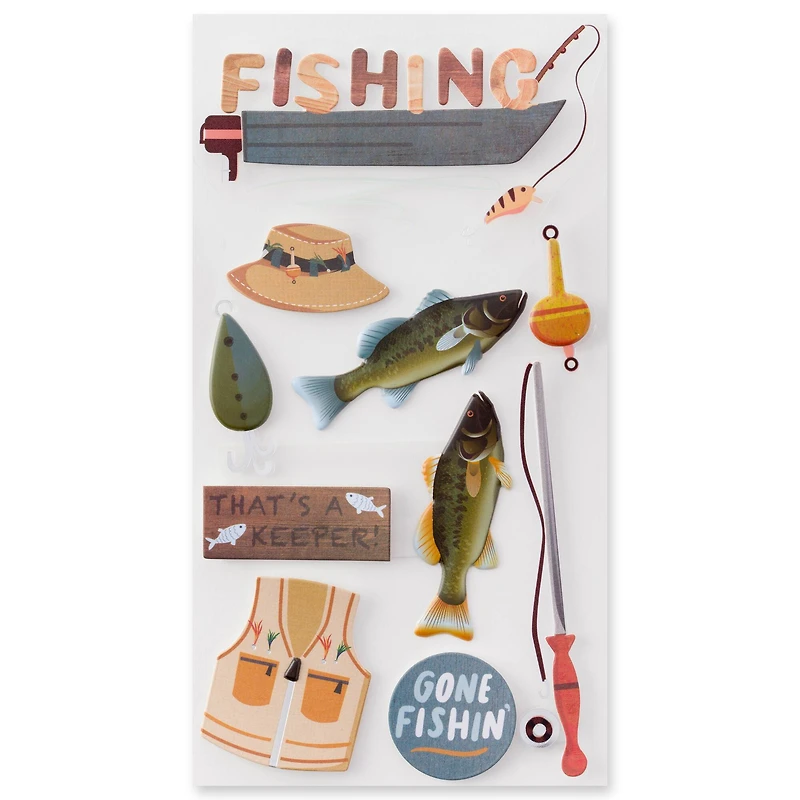 12 Pack: Fishing Stickers by Recollections™