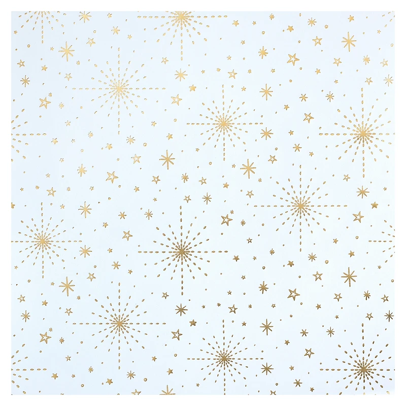 White & Gold Star Cardstock Paper by Recollections™, 12" x 12"