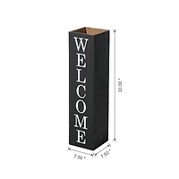 Glitzhome® 30" Black Wood Boxed Welcome Home Porch Sign