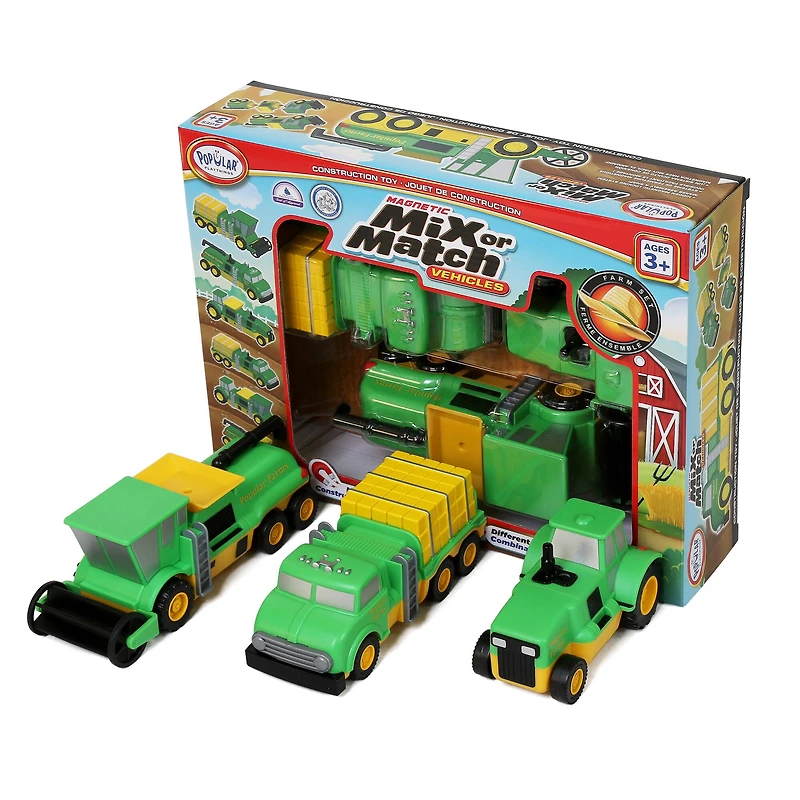 Popular Playthings® Magnetic Mix or Match® Farm Vehicles Play Set