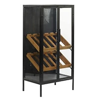 40'' Black Wood Contemporary Standing Wine Rack