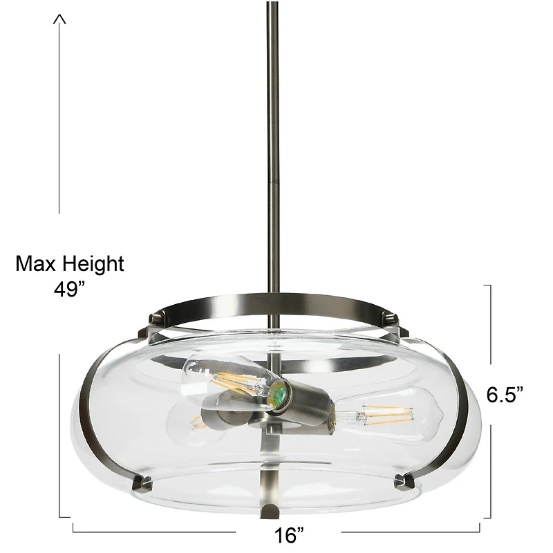 Hello Honey® Robert Stevenson Lighting Alston 16" Antique Nickel Glass & Metal Ceiling Light