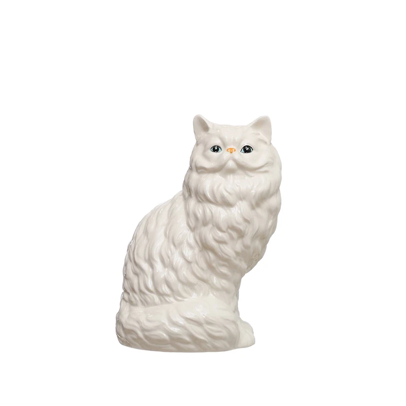 10.5" White Persian Cat Ceramic Tabletop Vase by Ashland®