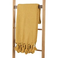 Hello Honey® Woven Cotton Pom Pom Throw