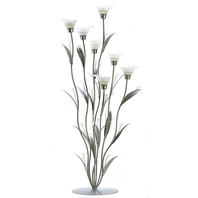 32" Silver Calla Lily Candle Holder