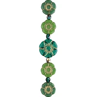 Green Hibiscus Czech Glass Flower Bead Mix by Bead Landing™