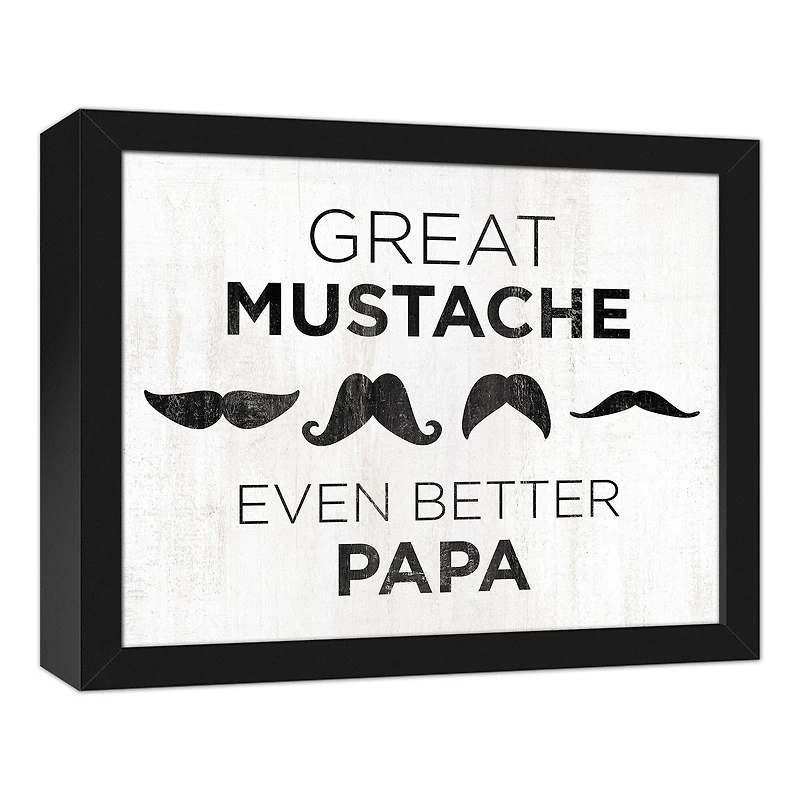 Great Mustache Papa Black Framed Canvas