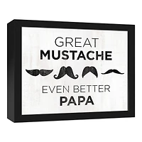 Great Mustache Papa Black Framed Canvas