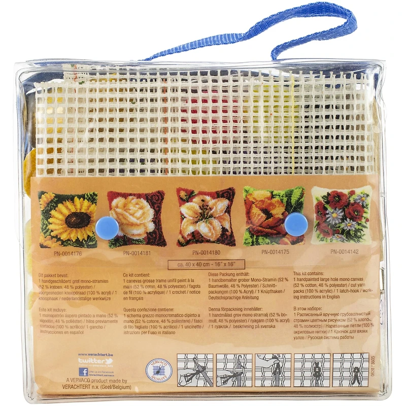 Vervaco Violets Cushion Latch Hook Kit