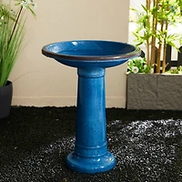 Glitzhome® 21.5" Faux Ceramic Tall Pedestal Birdbath