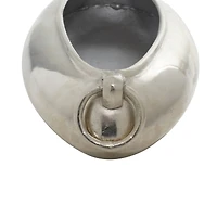 24" Silver Aluminum Contemporary Elongated Bowl