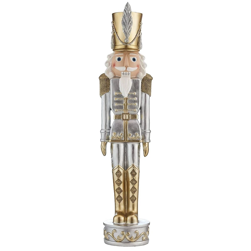 Haute Decor 37" Gold & Silver Christmas Nutcracker
