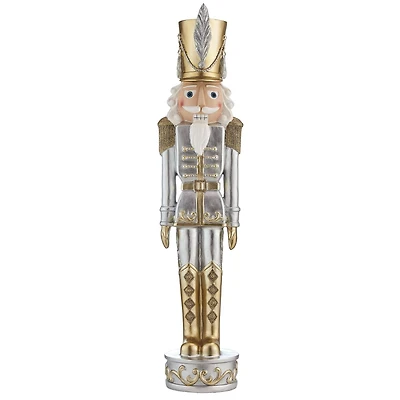 Haute Decor 37" Gold & Silver Christmas Nutcracker
