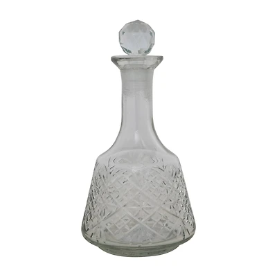 Hello Honey® 9" Clear Etched Glass Decanter